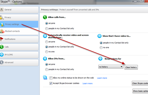 Skype Clear History Skype Clear History
