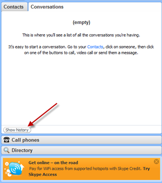 Skype Show History Skype Show History