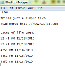 DateTime in text File